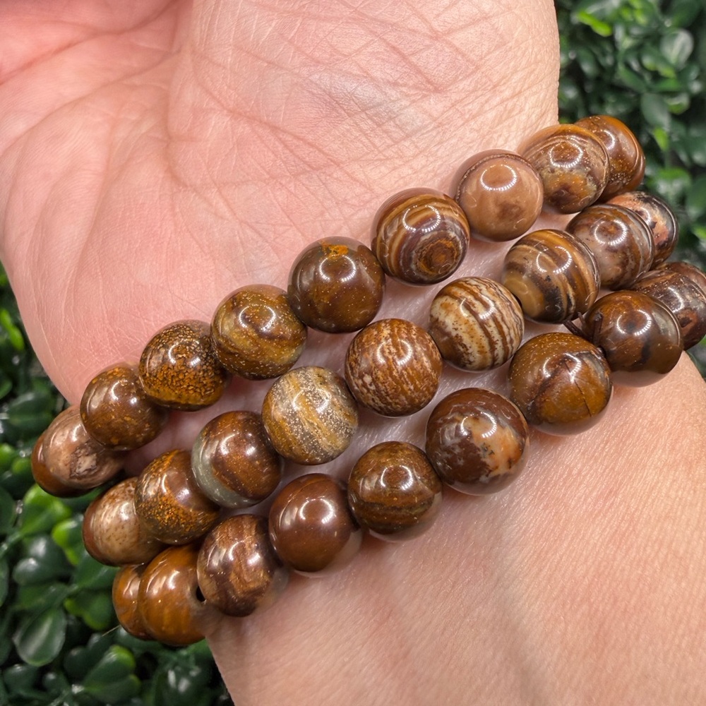 8mm Tiger Iron Beaded Bracelet - Picture 6 of 7